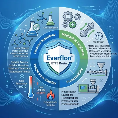 Scoprite le proprietà chiave della resina Everflon™ ETFE